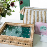 Green Mahjong tile set from the House Collection, featuring intricately designed tiles with floral motifs, butterflies, and peacocks. Tile size: 1" x 1 7/16" x 7/16". 