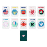 Colorful Celebration Joker Mahjong tiles with festive sayings for holidays and special occasions