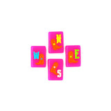 Hot pink Texas-themed Mahjong tiles featuring winds