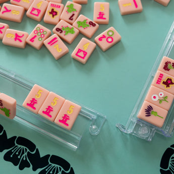 Pink Texas-themed Mahjong tiles 