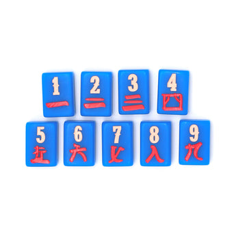 Blue Texas-themed Mahjong tiles featuring craks