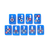 Blue Texas-themed Mahjong tiles featuring dots