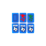 Blue Texas-themed Mahjong tiles featuring dragons and jokers