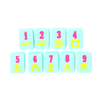 Turquoise Texas-themed Mahjong tiles featuring craks