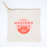Canvas zippered Mahjong tile bag with The Mahjong House logo