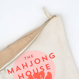 Canvas zippered Mahjong tile bag with The Mahjong House logo