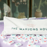 Canvas zippered rectangular Mahjong tile bag with The Mahjong House logo