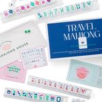 White with Jewel-Tones Travel Mahjong Set